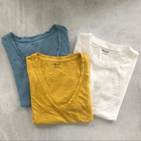 Madewell Tops - Madewell Bundle of 3 Whisper Soft Tees, 2 V Necks, One Pocket Tee XXS